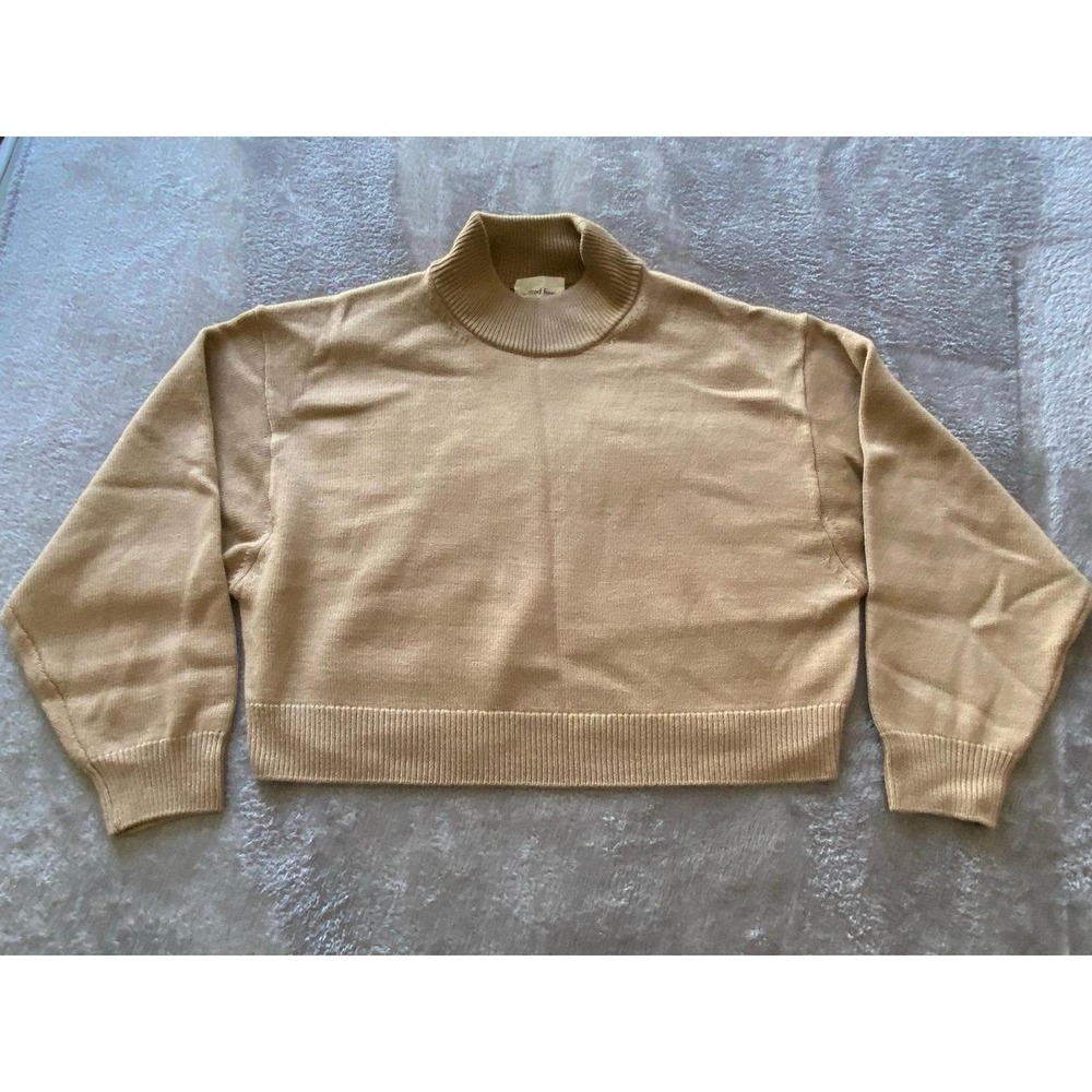 Aritzia Wilfred Free Merino Wool Cropped Rolled Turtleneck Sweater New s64